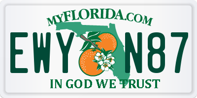FL license plate EWYN87