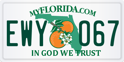 FL license plate EWYO67