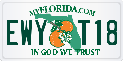 FL license plate EWYT18
