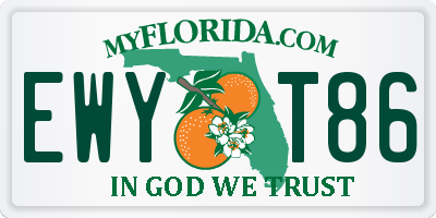FL license plate EWYT86