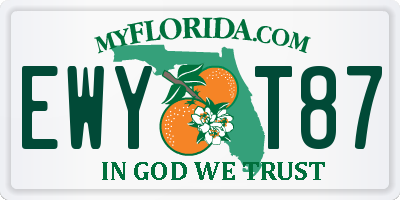 FL license plate EWYT87