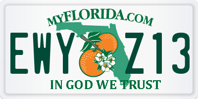FL license plate EWYZ13