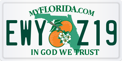 FL license plate EWYZ19