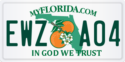 FL license plate EWZA04