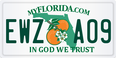 FL license plate EWZA09