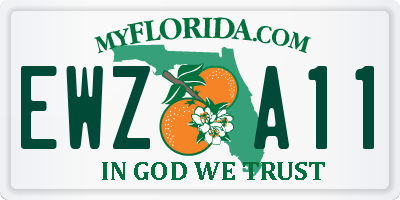 FL license plate EWZA11