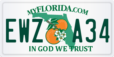 FL license plate EWZA34