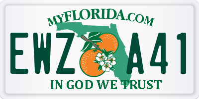 FL license plate EWZA41