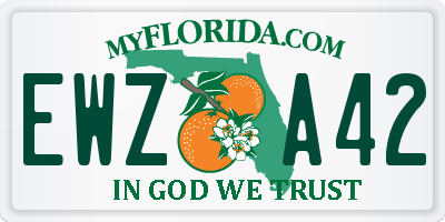 FL license plate EWZA42