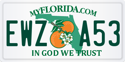 FL license plate EWZA53