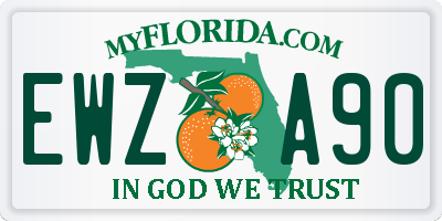 FL license plate EWZA90