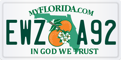 FL license plate EWZA92