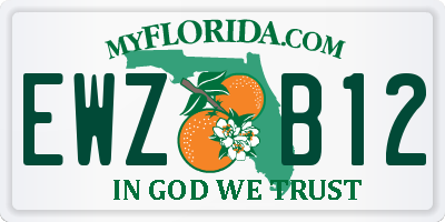 FL license plate EWZB12