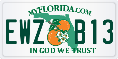 FL license plate EWZB13