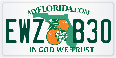 FL license plate EWZB30