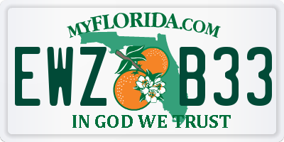 FL license plate EWZB33