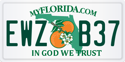 FL license plate EWZB37