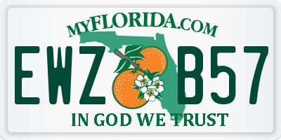 FL license plate EWZB57