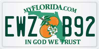 FL license plate EWZB92