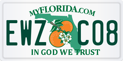 FL license plate EWZC08