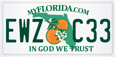 FL license plate EWZC33