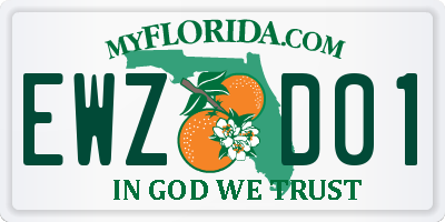 FL license plate EWZD01