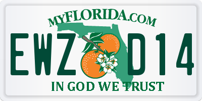 FL license plate EWZD14