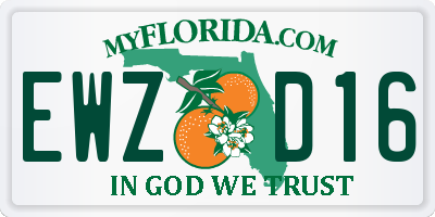 FL license plate EWZD16