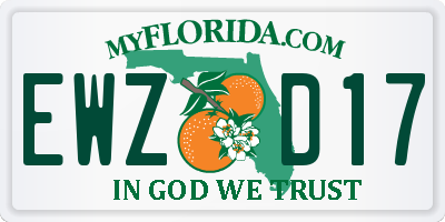 FL license plate EWZD17