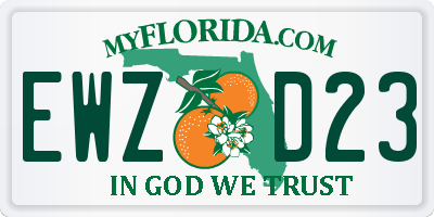 FL license plate EWZD23
