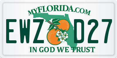 FL license plate EWZD27