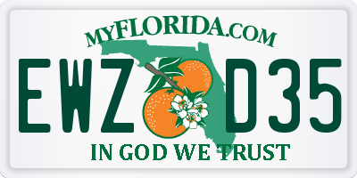 FL license plate EWZD35