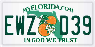 FL license plate EWZD39