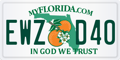FL license plate EWZD40