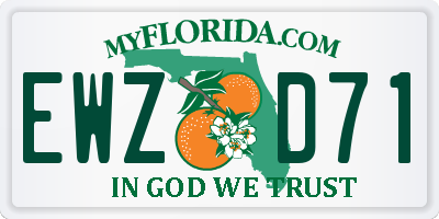 FL license plate EWZD71