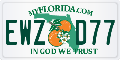 FL license plate EWZD77