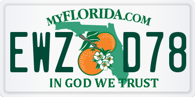 FL license plate EWZD78