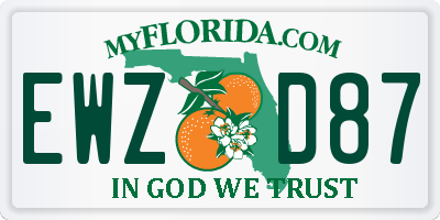 FL license plate EWZD87