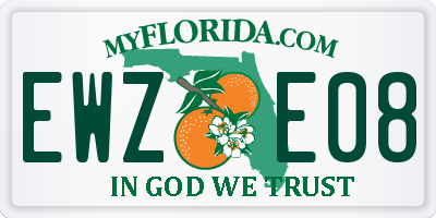 FL license plate EWZE08
