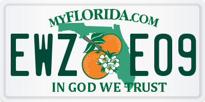 FL license plate EWZE09