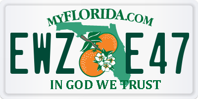 FL license plate EWZE47