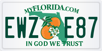 FL license plate EWZE87