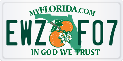 FL license plate EWZF07