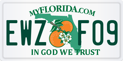 FL license plate EWZF09