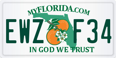 FL license plate EWZF34