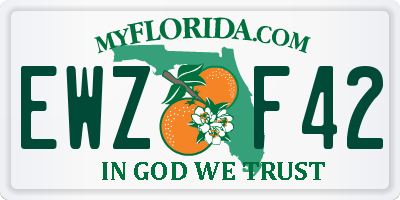 FL license plate EWZF42