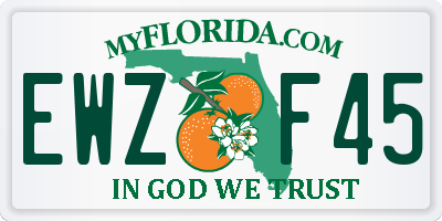 FL license plate EWZF45