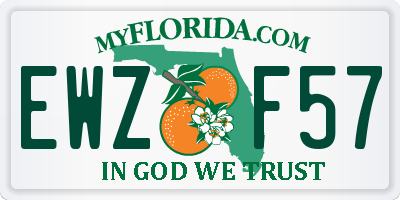 FL license plate EWZF57