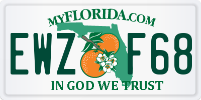 FL license plate EWZF68