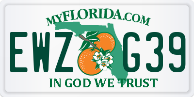 FL license plate EWZG39
